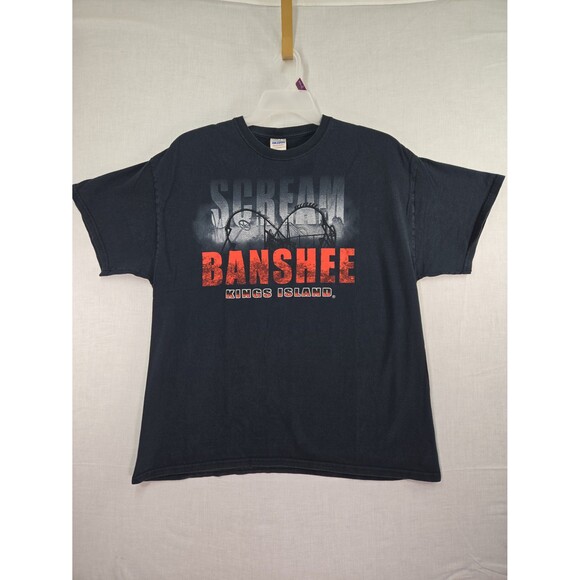 Kings Island BANSHEE Scream Roller Coaster Black T-Shirt Adult XL Goth Grunge - Picture 1 of 7
